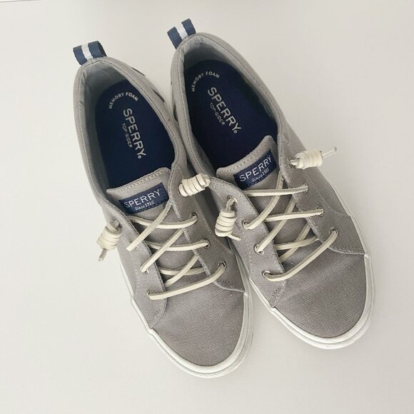 Sperry Women’s Crest Vibe Gray Sneaker Size 8 USA Memory Foam - Picture 2 of 7